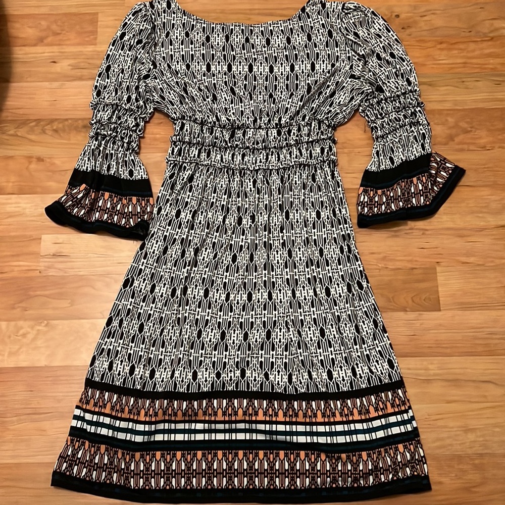 Max Studio Petite small geometric design minidress - Picture 2 of 5